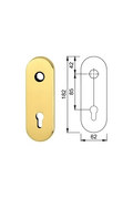 Long plate for armored door with European cylinder for Cisa Mottura Dierre Securemme