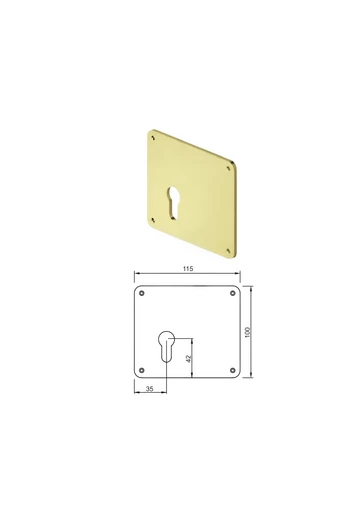 Plaque carrée pour porte blindée avec cylindre européen pour Cisa Mottura Dierre Securemme