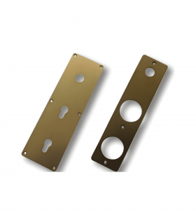 Placche Ferbona colore bronzo per porta blindata a cilindro europeo per Cisa Mottura Dierre Securemme
