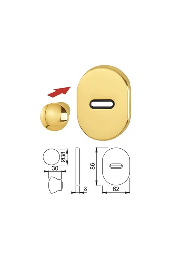 Pomo traductor varios acabados para puerta de seguridad con cilindro europeo para Cisa Mottura Dierre Securemme