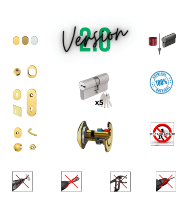 Kit rinforzo serratura completo per porta blindata a cilindro europeo