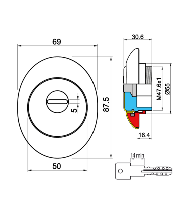 Defender corazzato Disec CLS5 Diamond Line per porta blindata  a cilindro europeo