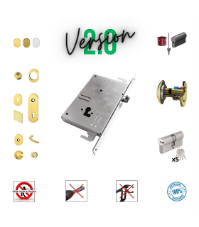 Kit serratura completo porta blindata a cilindro europeo per Vighi Triplice