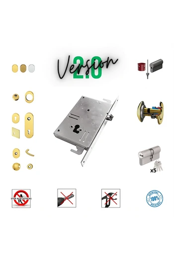 Kit completo de cerradura cilindro europeo puerta de seguridad para Vighi