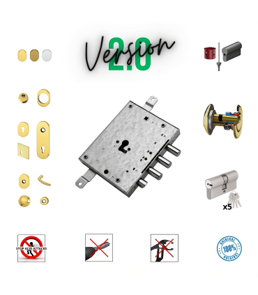 Complete lock kit European cylinder security door for Albert Export Gardesa