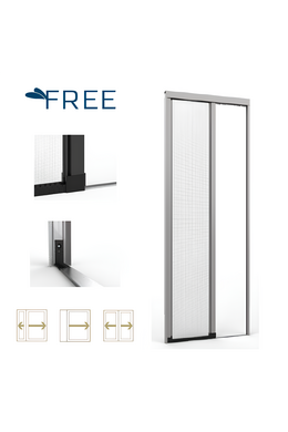 FREE SILENT Mosquito net side or center opening with open Carrarmato and 4mm rail suitable for door