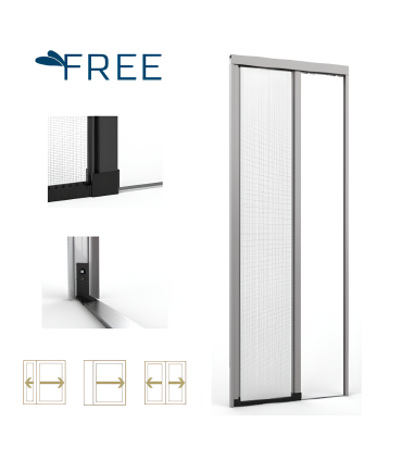 FREE SILENT Seitliches Moskitonetz mit Kette und 4mm Schiene geeignet für Türen und Fenster