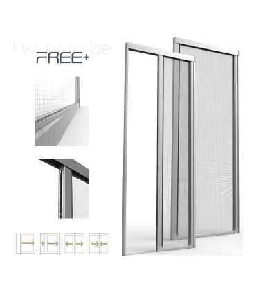 copy of FREE SILENT Seitliches Moskitonetz mit Kette und 4mm Schiene geeignet für Türen und Fenster