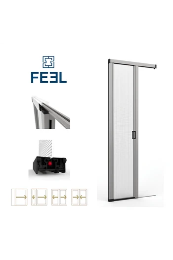 FEEL Mosquito net Side or central opening Anticimice With closed Carrarmato and 4mm guide suitable for door