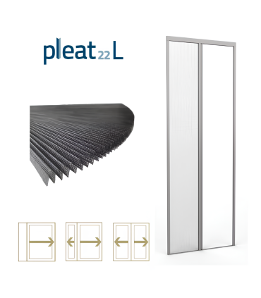 Pleat22L Moustiquaire latérale plissée pour petits espaces 22mm convenant aux portes et fenêtres