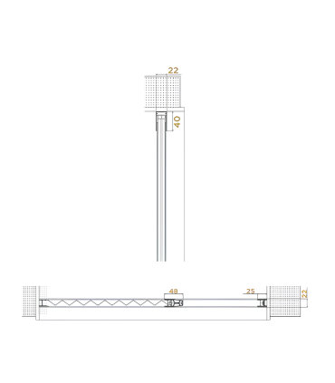 Pleat22L Moustiquaire latérale plissée pour petits espaces 22mm convenant aux portes et fenêtres