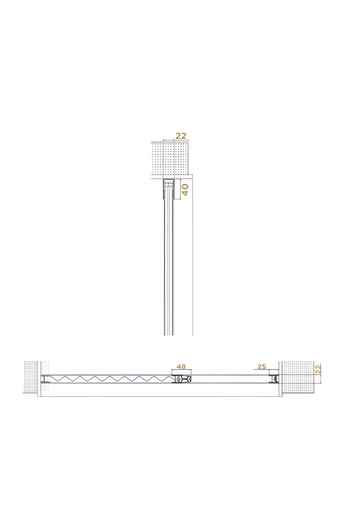 Pleat22L Plissierter Seitenschutz für kleine Räume 22mm geeignet für Tür und Fenster
