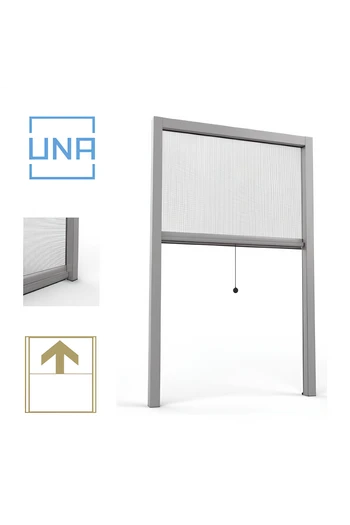 Moustiquaire verticale étanche au vent et aux intempéries, système Soft Push&Clouse adapté aux fenêtres.