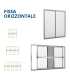 FISSA ORIZZONTALE Zanzariera apertura bilaterale a pannelli scorrevoli guidata fino a 4 pannelli per porta e finestra