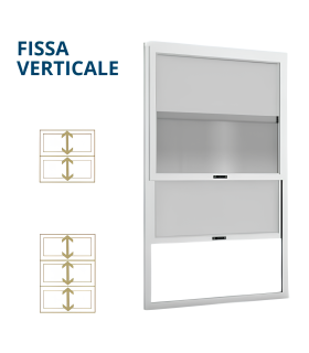 FISSA VERTICALE Zanzariera sali scendi a pannelli scorrevoli guidata fino a 3 pannelli per finestra