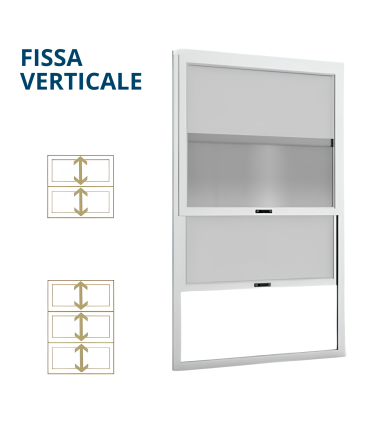 FISSA VERTICALE Zanzariera sali scendi a pannelli scorrevoli guidata fino a 3 pannelli per finestra