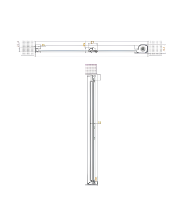 PRIME L Mosquitera lateral con muelle y barra antiflexión para puerta peatonal