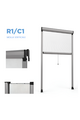 R1/C1 Vertical spring roll-up mosquito net for window