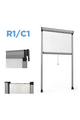R1/C1 Vertical spring roll-up mosquito net for window