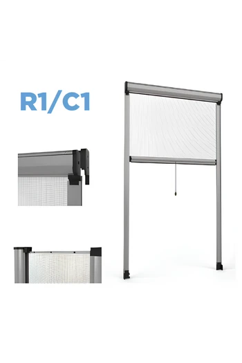R1/C1 Vertical spring roll-up mosquito net for window