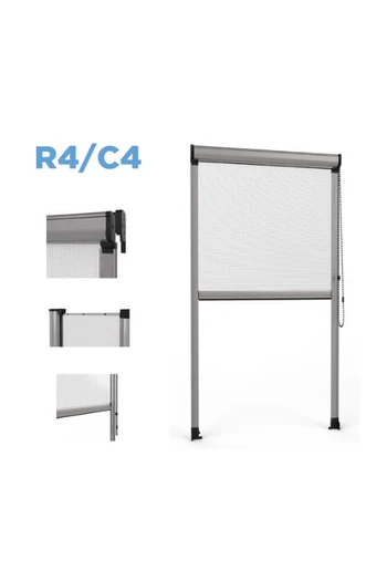 R4/C4 Moustiquaire à chaîne à enroulement vertical pour fenêtre ou porte-fenêtre