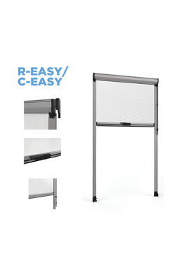 R-Easy/C-Easy Zanzariera a catenella verticale avvolgibile con molla di tensione per finestra o porta-finestra