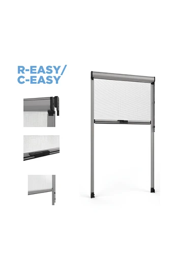 Moustiquaire à chaîne à enroulement vertical R-Easy/C-Easy avec ressort de tension pour fenêtre ou porte-fenêtre
