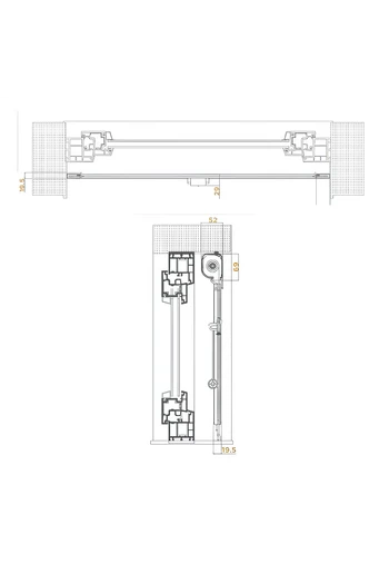 R7/C7 Vertikales, federunterstütztes Insektenschutzgitter mit Ratschenverschluss und Teleskop-Fensterschiene