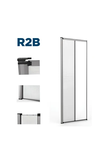 R2B Seitliches Aufrollbares Moskitonetz für Tür mit begehbarer Schiene