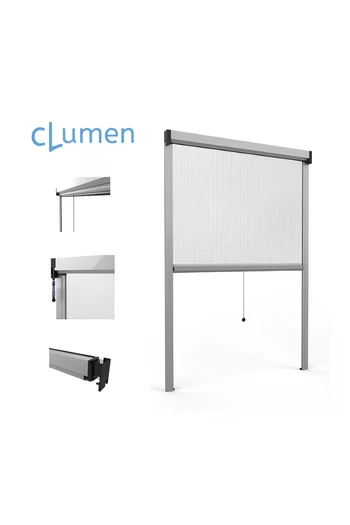 C-LUMEN Mosquitera vertical Cortaviento Sistema Push&Clouse apto para ventanas