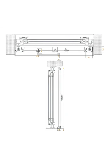 R10B Mosquito net spring side opening central roll up door with walkable rail