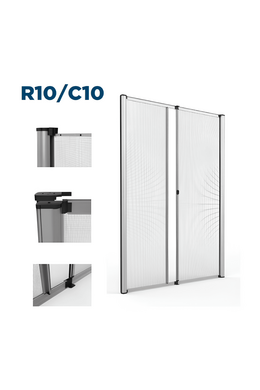 R10/C10 Mosquito net spring side opening central roll up door