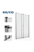 R10/C10 Mosquitera de muelle de apertura lateral central enrollable para puerta